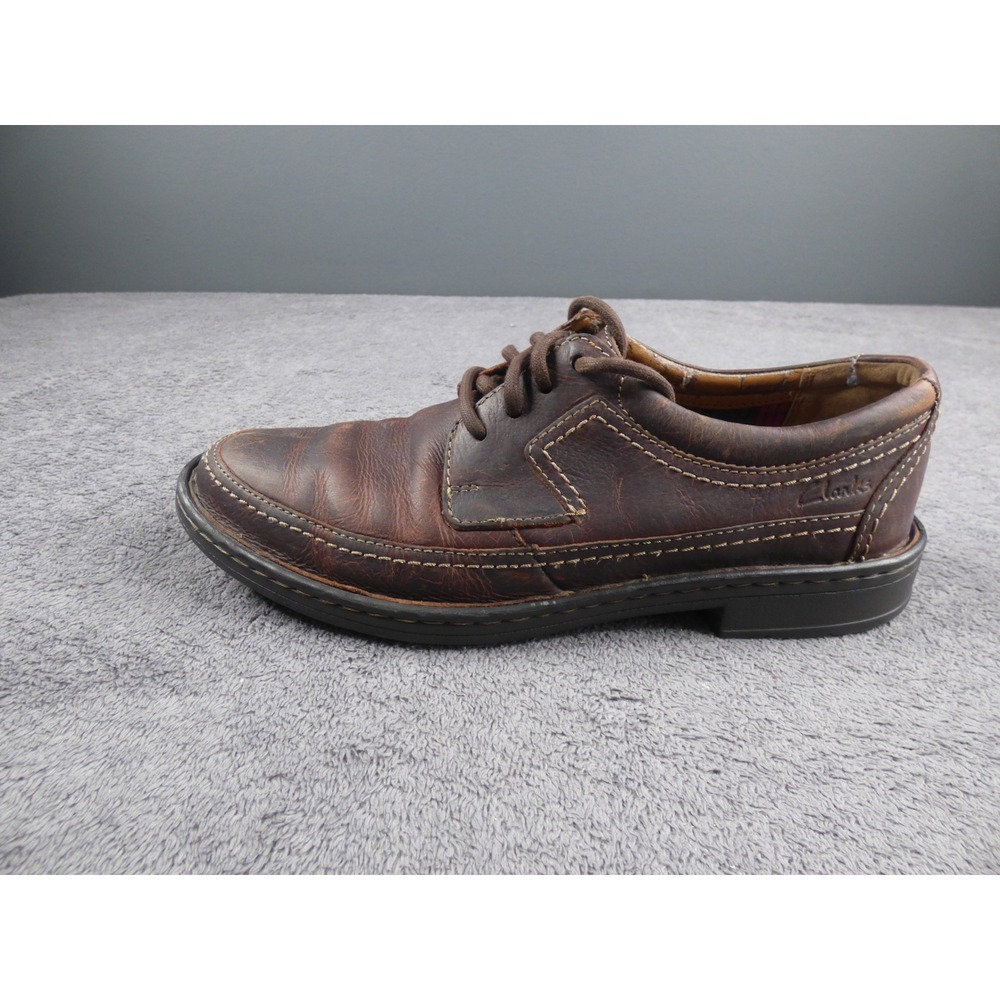 Clarks Collection Mens Brown Leather Lace Up Oxford Shoes Cushion Soft Ortholite